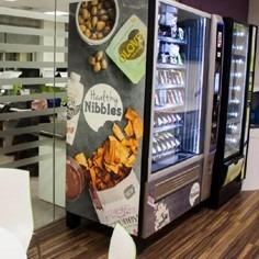 A Healthy Nibbles vending machine in an office 