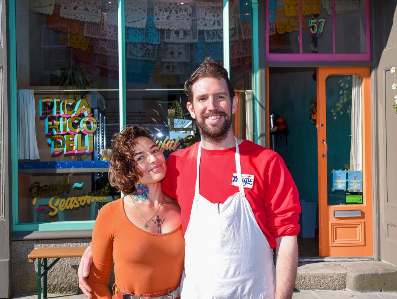 Founder of Pica Rico standing outside their business